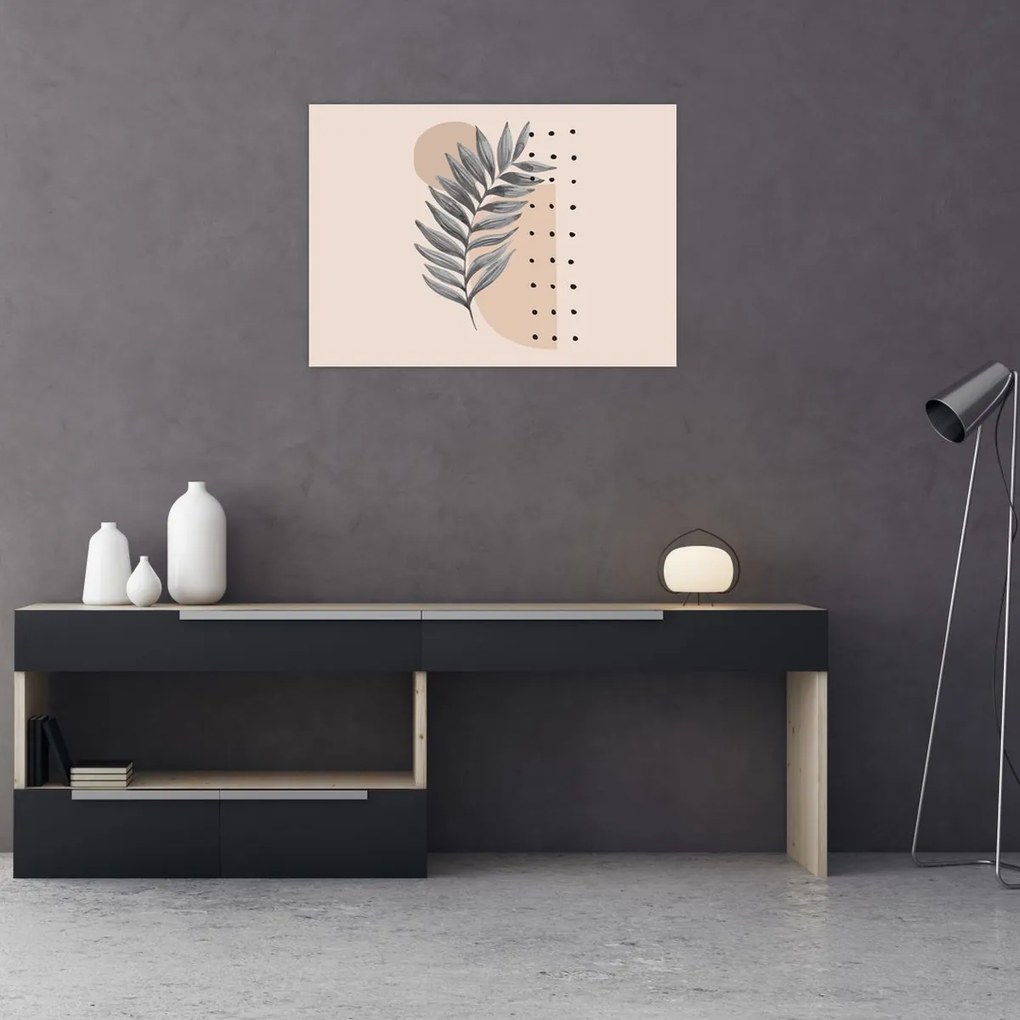 Tablou pe sticlă - Foaie ilustrată N⁰2 (70x50 cm)