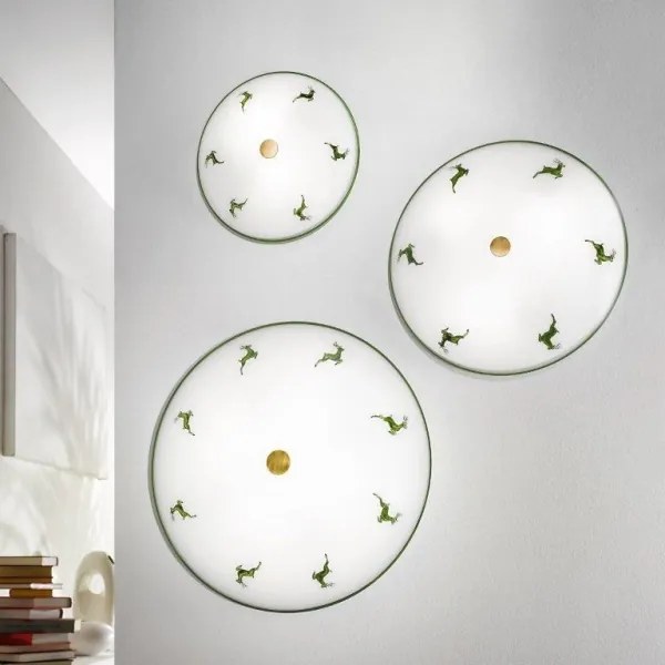 Plafonieră Kolarz 731.U14.4.100 NONNA 4xE27/60W/230V d. 54 cm verde/alamă