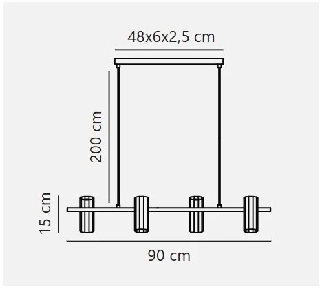 Nordlux - ALANIS lustră suspendată pe cablu 4xGU10/15W/230V alamă