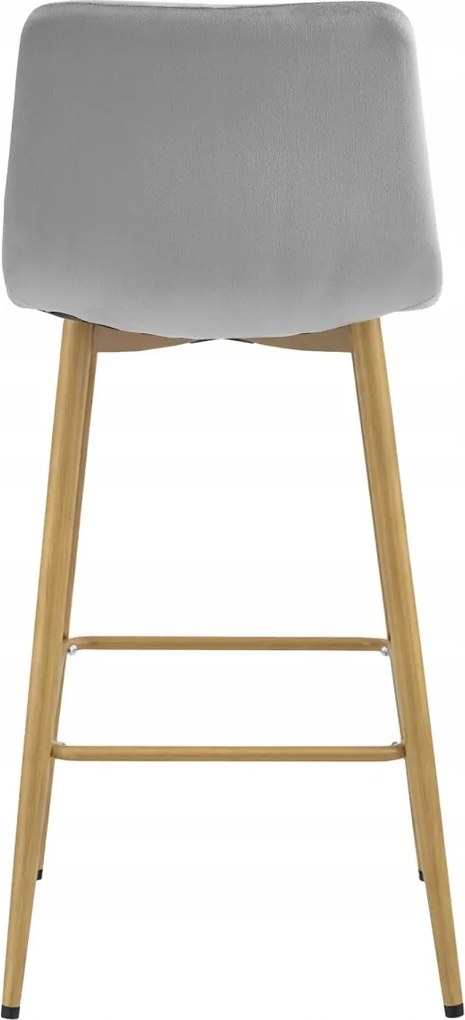 Scaun de bar POZZA VELVET, gri deschis