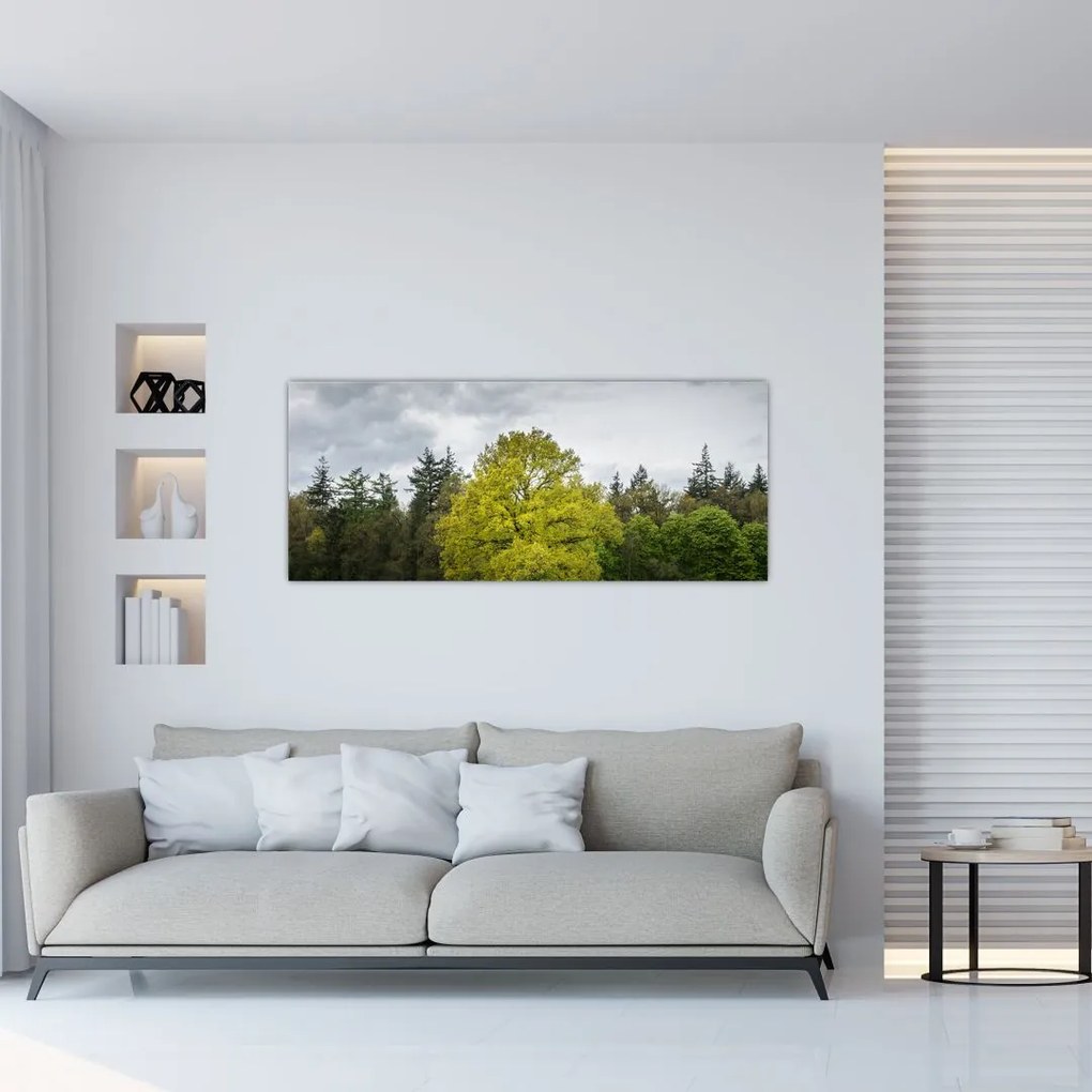 Tablou - Copac verde în câmp (120x50 cm)