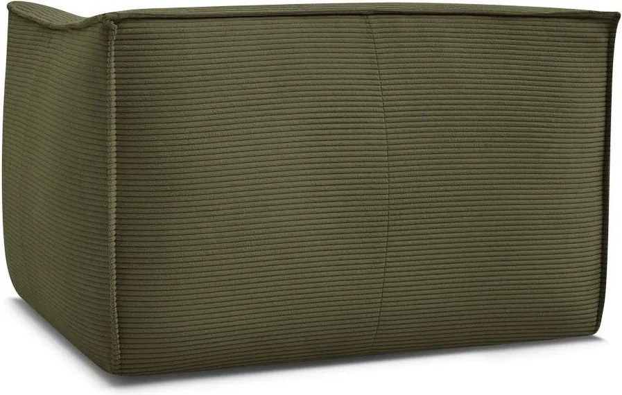 Fotoliu verde cu tapițerie din catifea reiată Giorgia – Bobochic Paris