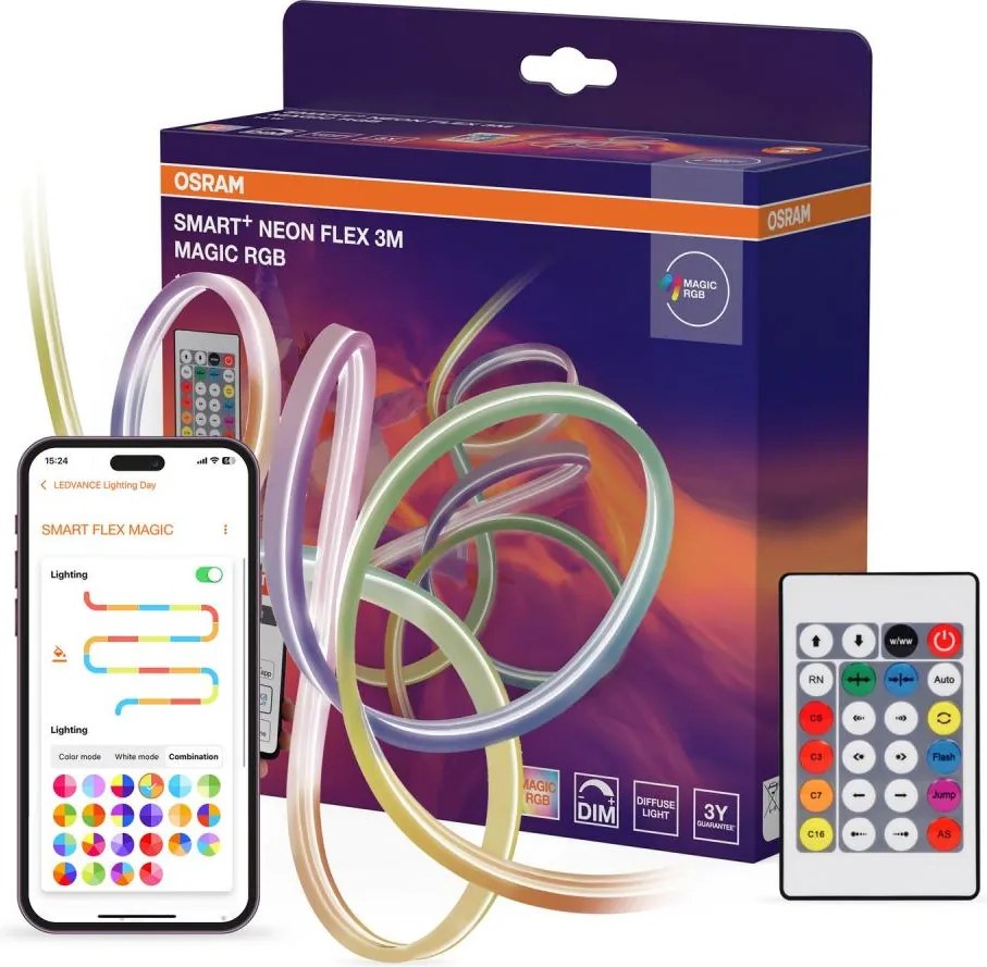Osram - Bandă LED RGB reglabilă pentru exterior SMART+ MAGIC 3 m LED/15W/230V Wi-Fi + telecomandă