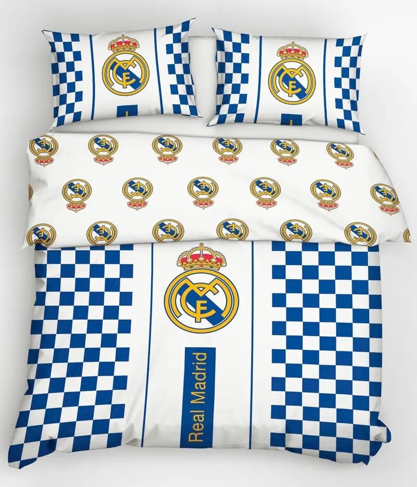 Lenjerie de pat Real Madrid Check, 220 x 200 cm, 2 buc. 70 x 80 cm