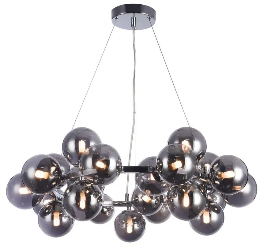 Lustra deosebita cu 25 de surse de lumina Dallas, crom/ fumuriu MYMOD548PL-25CH