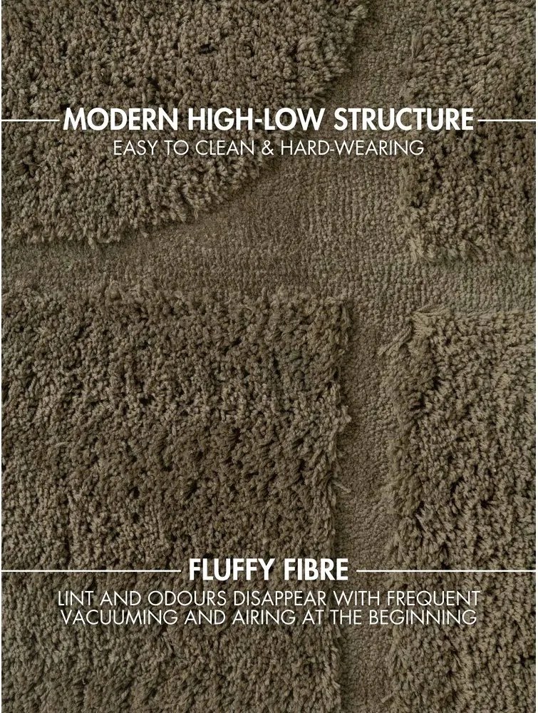 Covor kaki țesut manual 160x230 cm Lambeth Jasper – Ted Baker