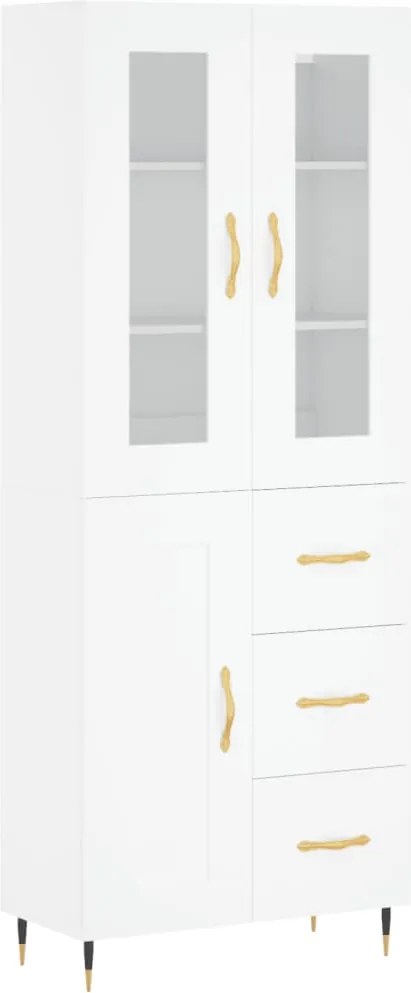 vidaXL Dulap înalt, alb, 69,5x34x180 cm, lemn compozit