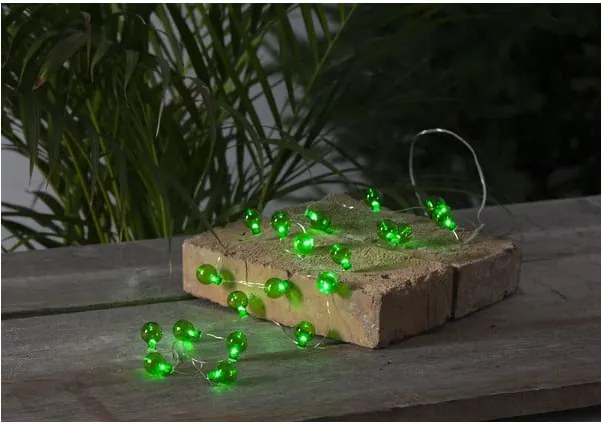 Șirag luminos LED pentru exterior Star Trading Bulb, 20 becuri, verde