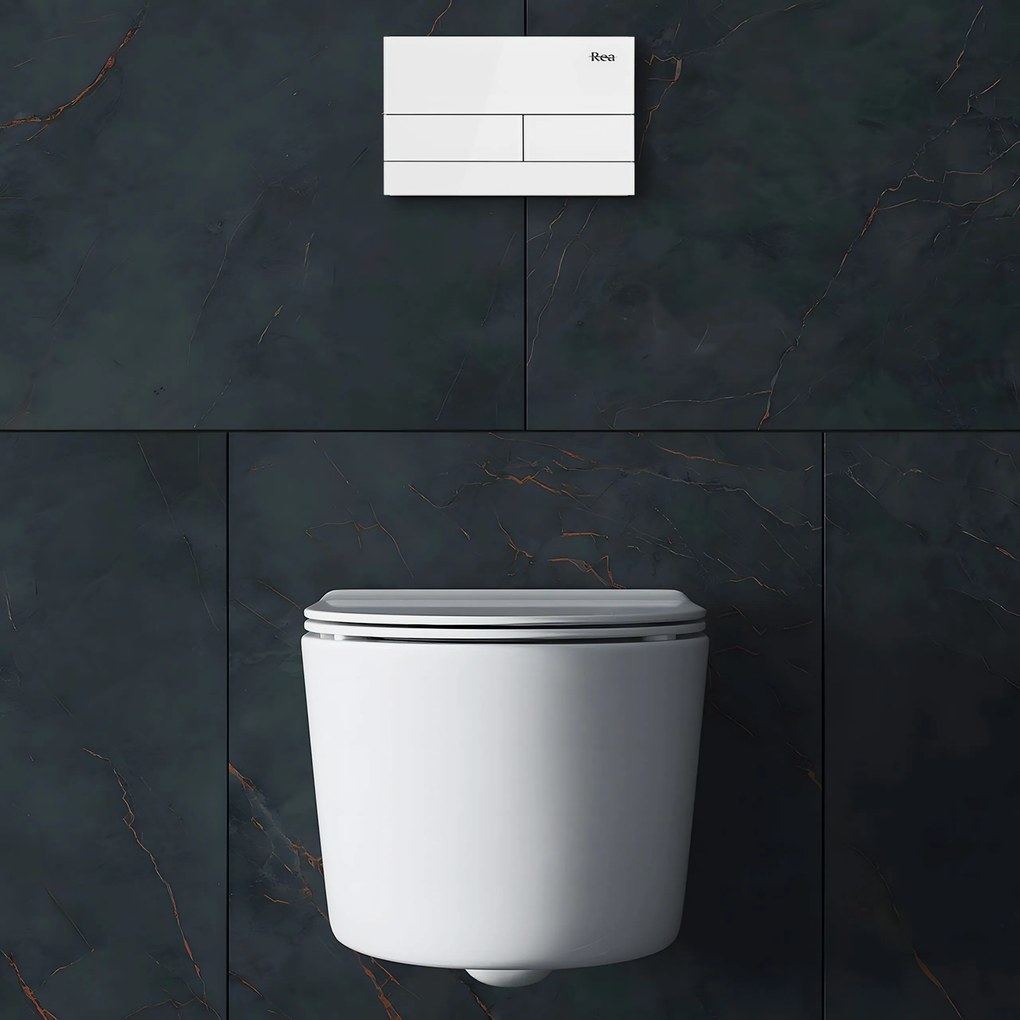 Clapeta pentru rezervor incastrat K011A-Q Rea T White Glass