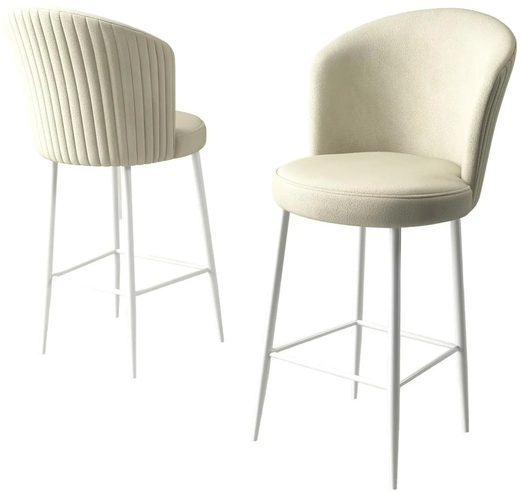 Set de scaune de bar Alte Cream and White, 2bucăți, 2 buc.