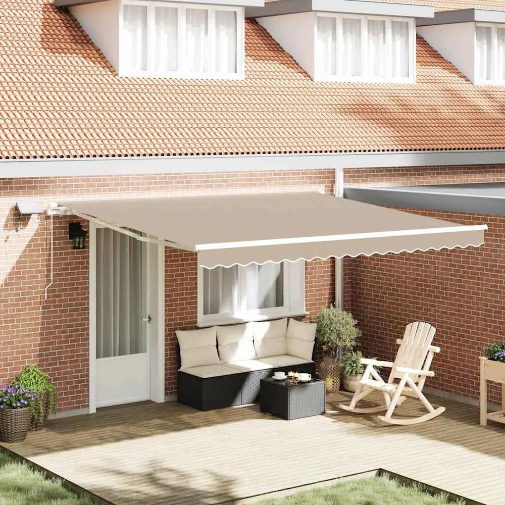 vidaXL Cortina Retractabilă with Manual 400 × 300 cm Bej
