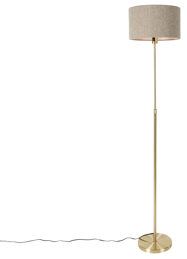 Lampa de podea reglabila aurie cu abajur boucle taupe 35 cm - Parte