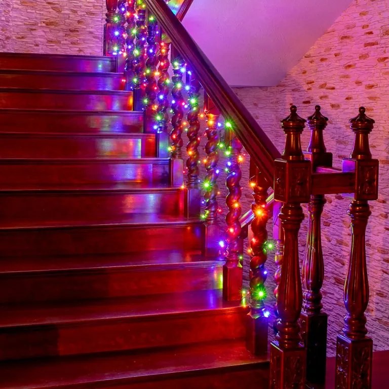 Iluminat LED de Crăciun-10m, 100 LED-uri colorate,pe baterii