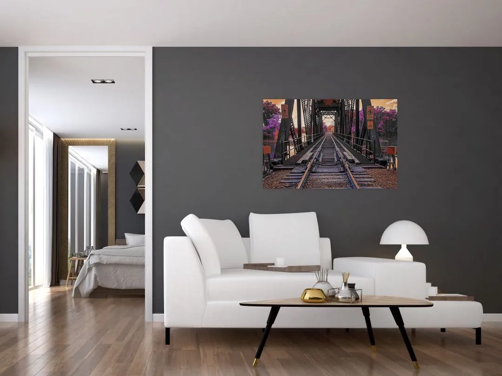 Tablou cu pod de cale ferată (90x60 cm)