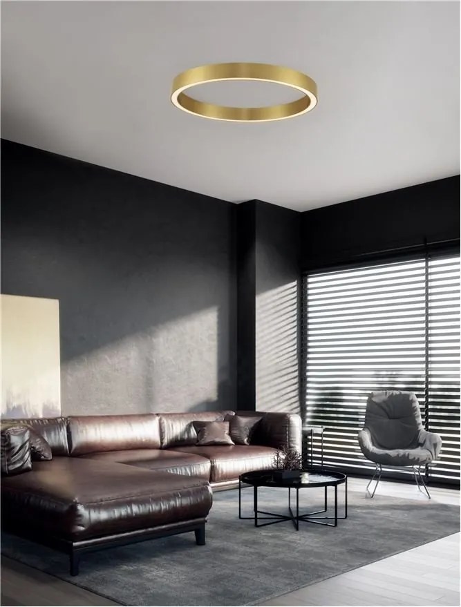 Lustra/Plafoniera LED design slim circular STING Bronz 80cm