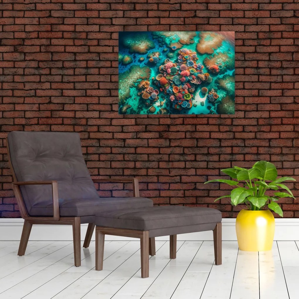 Tablou pe sticlă - Priveliște spre mare (70x50 cm)