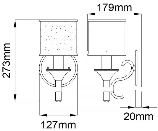 Kichler KL-LACEY1-AP - Aplica de perete LACEY, 1xE14/40W/230V, crom mat