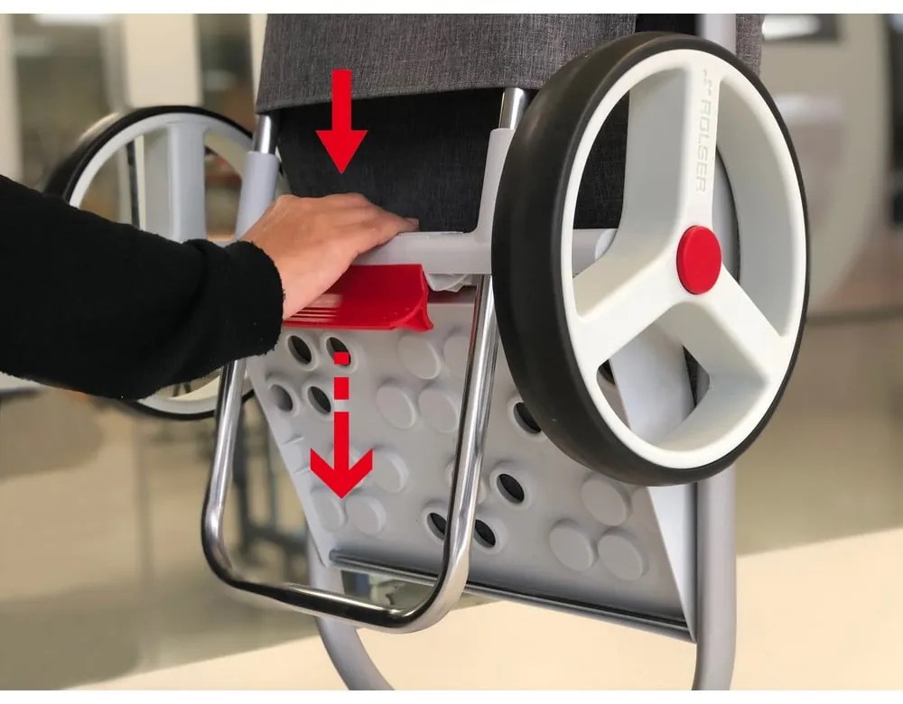 Sacoșă de cumpărături cu roți 53 l Com Tweed Polar Black Tube – Rolser