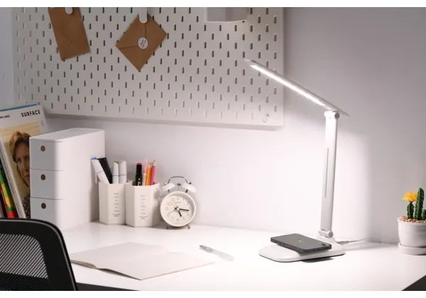 Immax 09107L - Lampă de birou LED dimabilă cu încărcare wireless QI LUMI LED/7W/230V albă