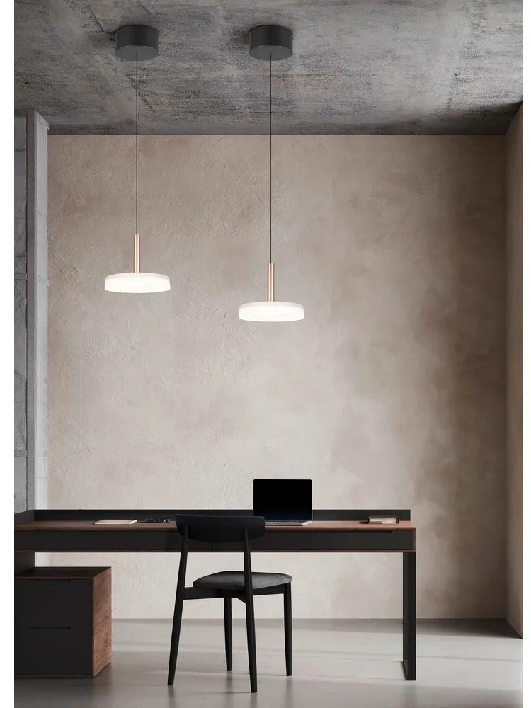 Lustră neagră-albă/aurie LED cu intensitate reglabilă cu abajur din sticlă ø 22 cm Celeste – Trio