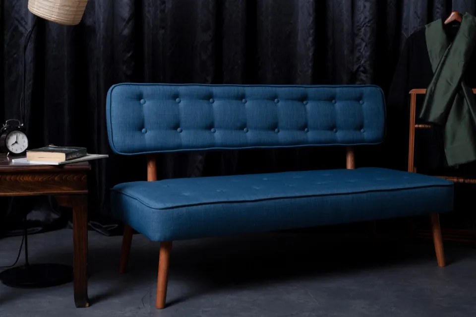 Canapea 2 Locuri, Lemn Solid, Westwood Loveseat, Albastru Cobalt