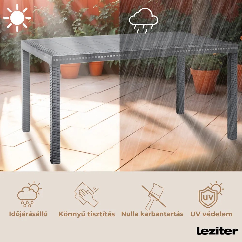 Masă de grădină din plastic Hella, grafit