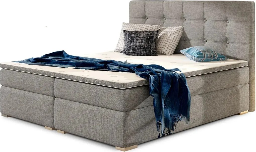 Pat lemn masiv boxspring Inez - Sawana 21, 180x200