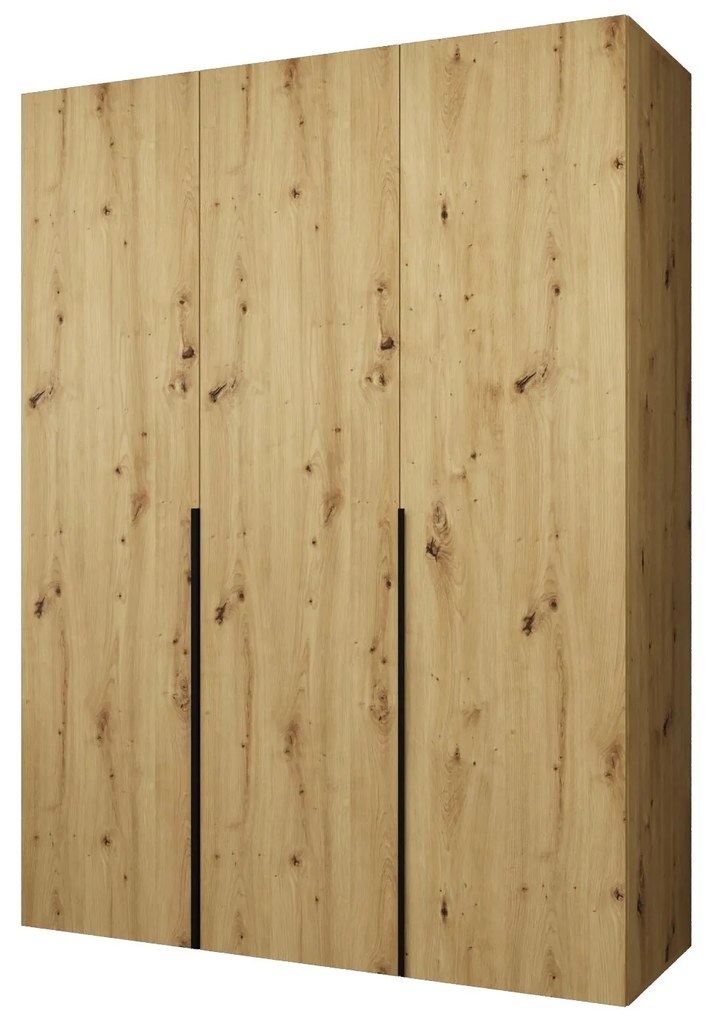 Dulap de haine 150 cm Alice 1 (Stejar artisan + Negru). 1126102
