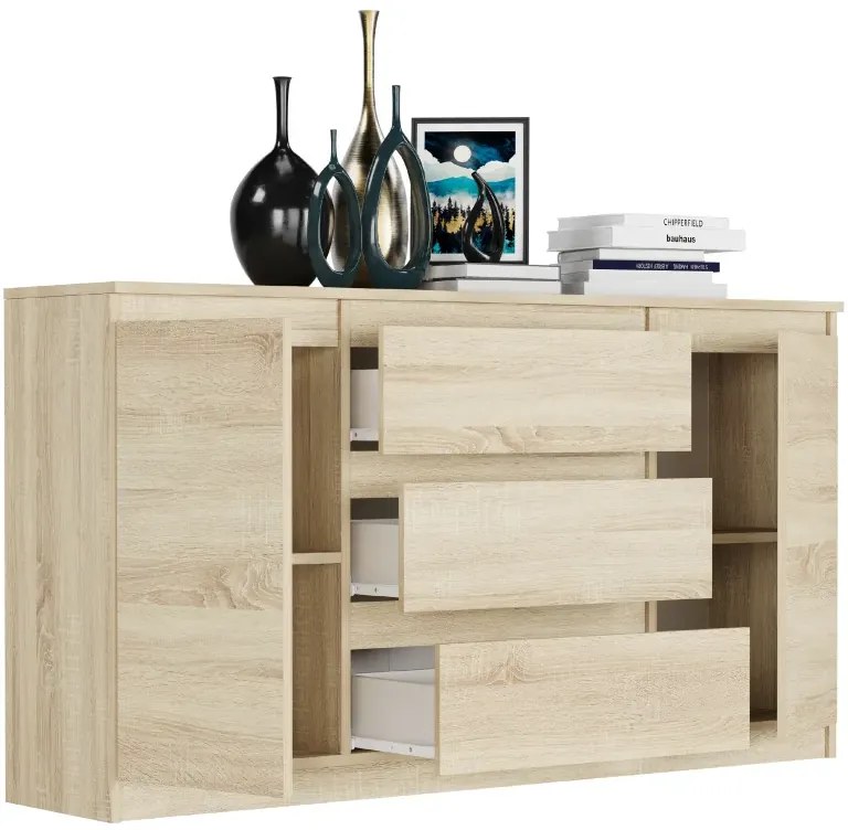 Comoda spațioasă R-140-S3 - diferite variante de culoare artisan mix alb