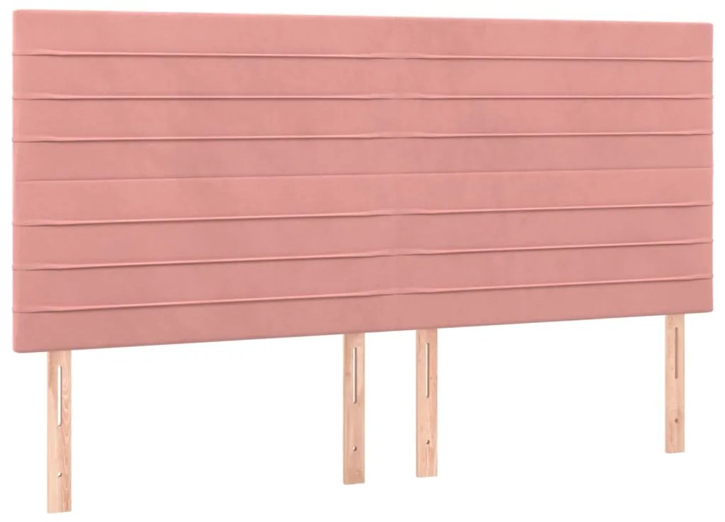 3116543 vidaXL Tăblii de pat, 4 buc, roz, 100x5x78/88 cm, catifea