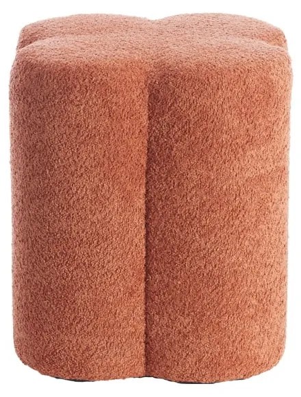 Taburet portocaliu cu tapițerie din stofă bouclé Nalani – Light &amp; Living