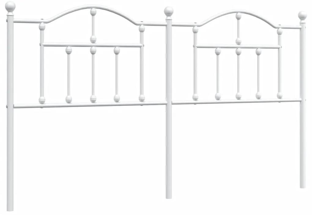 353524 vidaXL Tăblie de pat metalică, alb, 180 cm