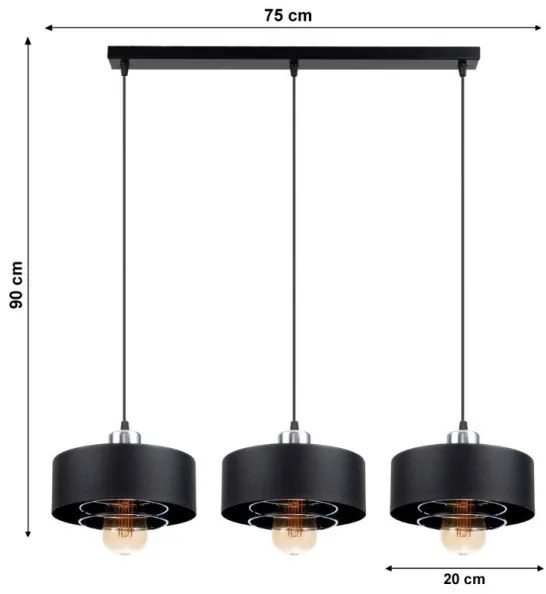 Lustră pe cablu VEST 3xE27/60W/230V