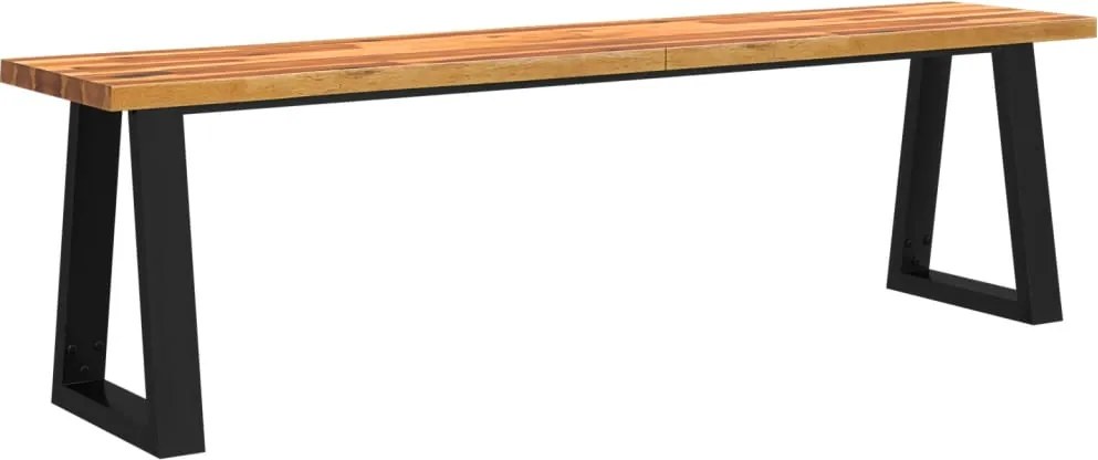 vidaXL Bancă cu margini naturale 160 cm, lemn masiv de acacia