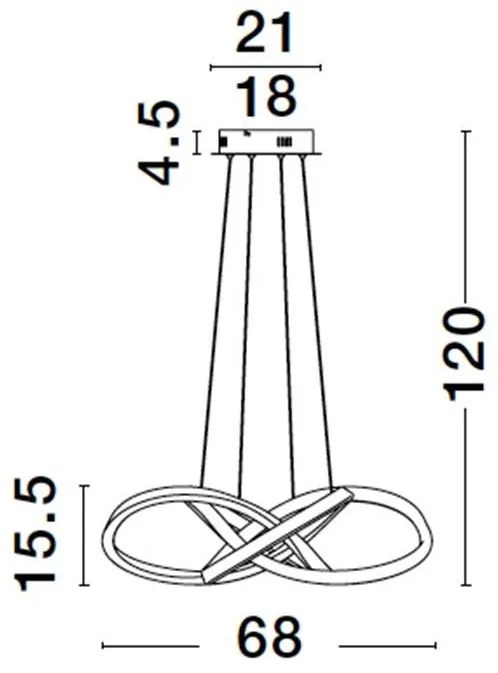 Lustra LED suspendata design modern AMARA 68cm