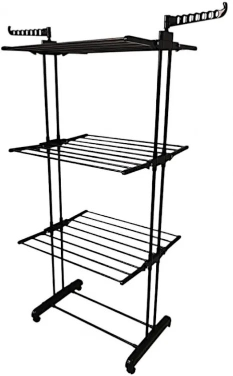 Uscător de rufe cu mai multe niveluri - negru