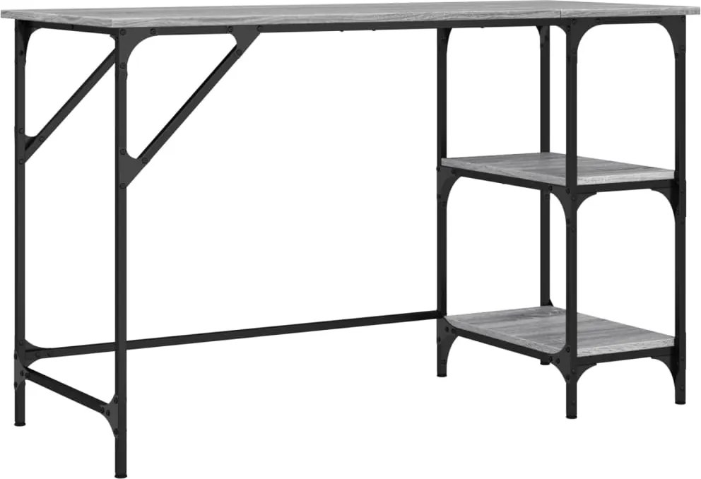 vidaXL Birou, gri sonoma, 120x50x75 cm, metal și lemn prelucrat