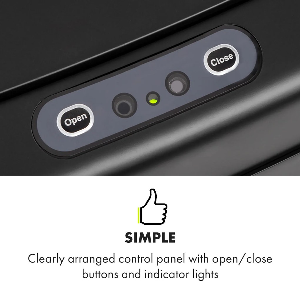 Klarstein Cleansmann, coș de gunoi, cu senzor, 30 de litri, pentru saci de gunoi, ABS, negru