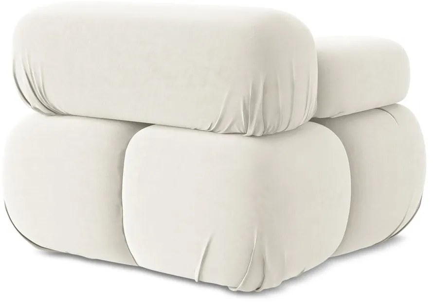 Modul pentru canapea modulară alb cu tapițerie din catifea (cu colț pe partea stângă) Lokua – Makamii