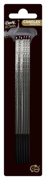 Colorat Set de Lumânări de Tort cu Sclipici Colorat Ombre, 6 buc