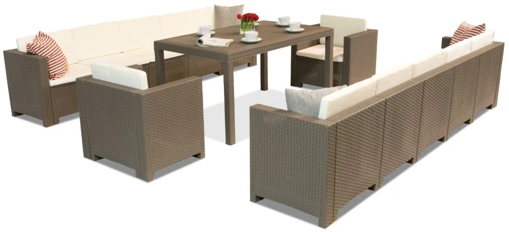 Mobilier terasă cu două canapele mari Colorado Apetito Max 12 cappuccino Bica