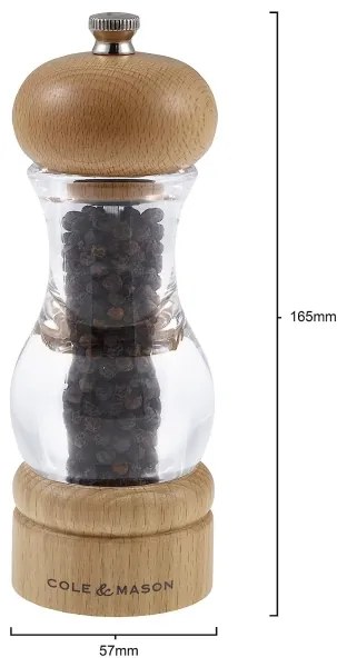 Set de râșnițe pentru piper și sare BEECH 2 buc. fag 16,5 cm Cole&Mason