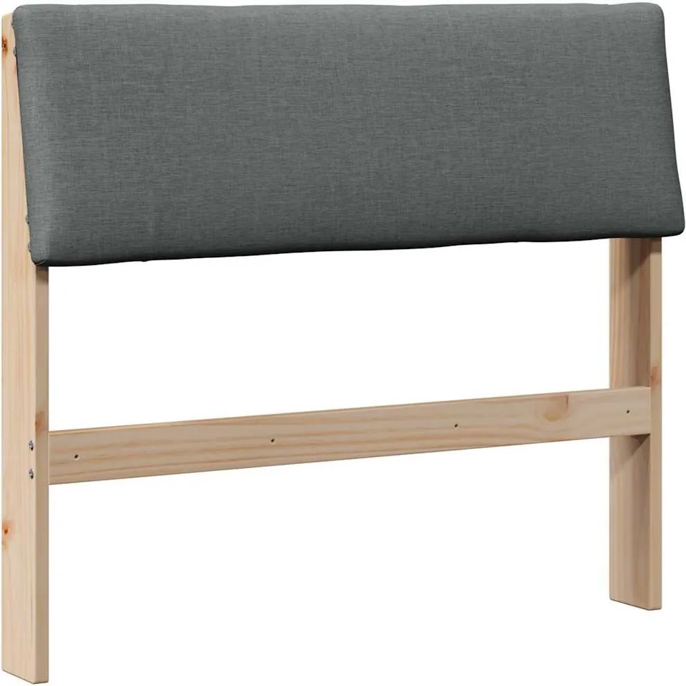 vidaXL Tăblie tapițată Gri închis 90 cm Lemn de pin masiv