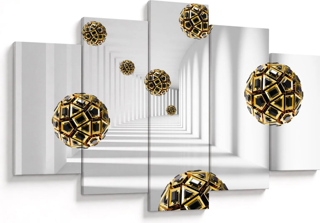 Tablou abstract cu mingi de fotbal (150x105 cm)