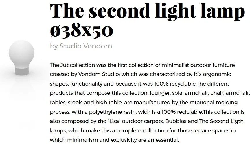 CORP DE ILUMINAT LED DECORATIV THE SECOND LIGHT 38cm
