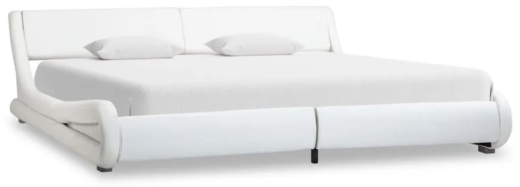 285713 vidaXL Cadru de pat, alb, 180 x 200 cm, piele ecologică