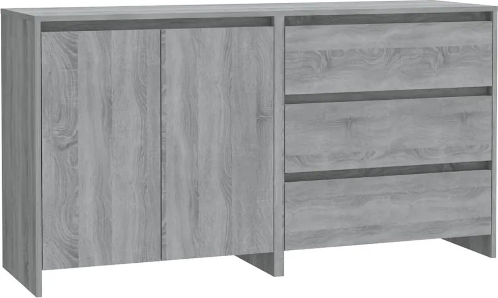 vidaXL Servantă, 2 piese, sonoma gri, lemn prelucrat