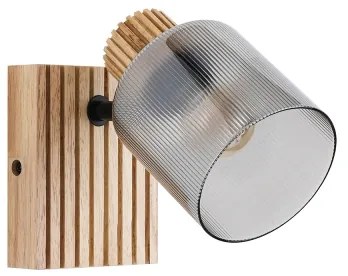 Brilagi - Aplica spot de perete HYGGE 1xE14/15W/230V lemn de cauciuc/fumuriu