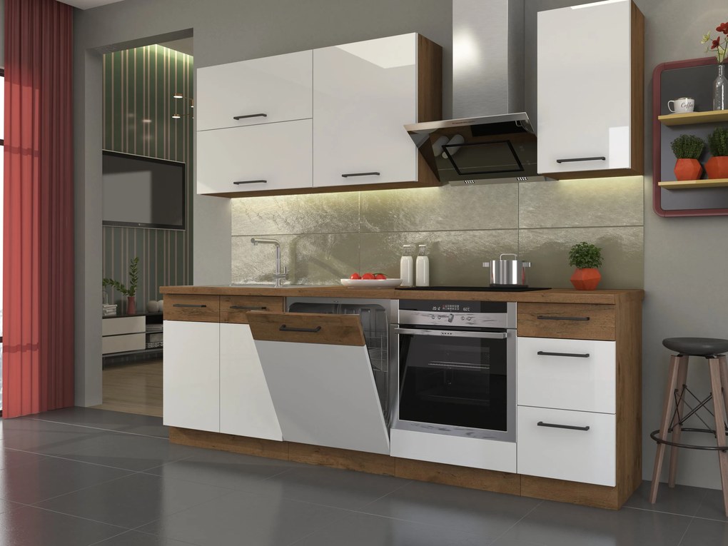 Dulap de bucătărie pentru alimente Virion 40 DK 210 2F (stejar lancelot + alb). 1032561