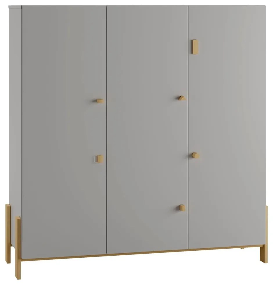 Șifonier de copii gri deschis 150x170 cm Cube - Pinio